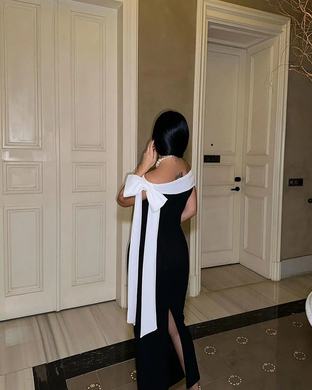 Noir Belle Midi Dress