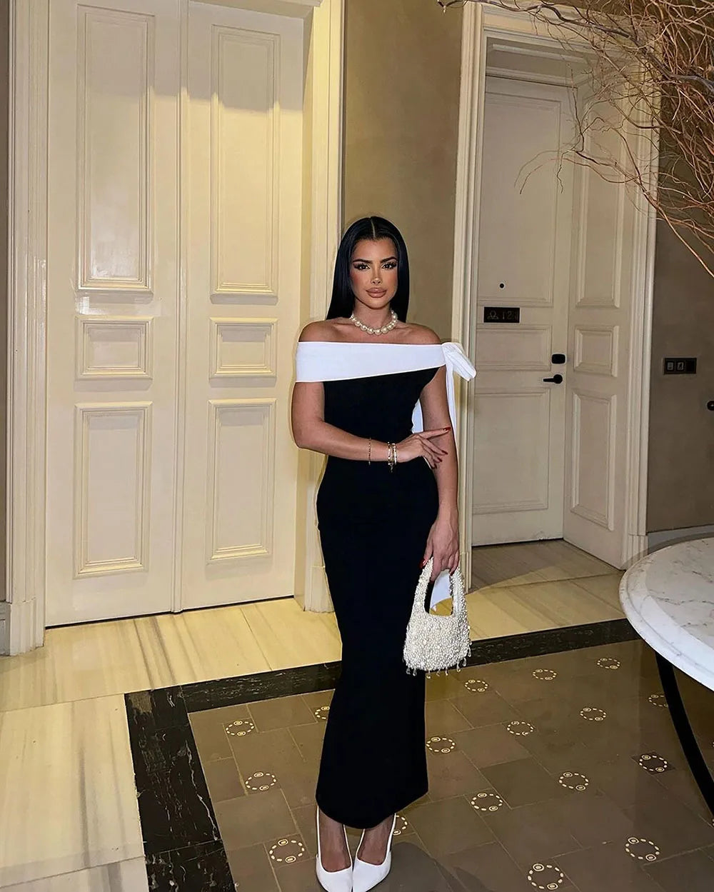 Noir Belle Midi Dress
